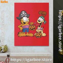 1 garfield halloween odie pirates red canvas