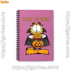 1 garfield halloween trick or treat pumpkin pink notebook