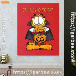 1 garfield halloween trick or treat pumpkin red canvas