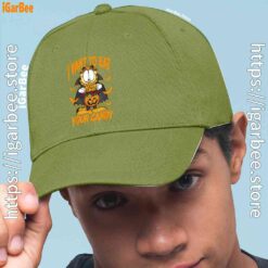 1 garfield halloween want to eat your candy green hat