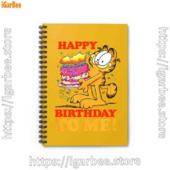 1 garfield happy birthday to me with cake yellow notebook