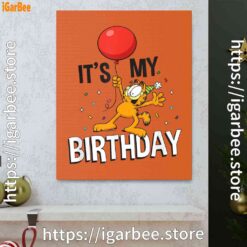 1 garfield its my birthday confetti celebration orange canvas