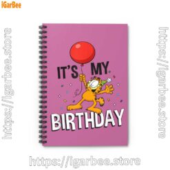 1 garfield its my birthday confetti celebration pink notebook