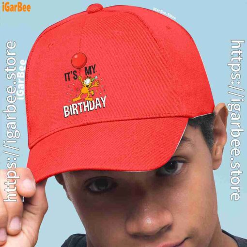 1 garfield its my birthday confetti celebration red hat