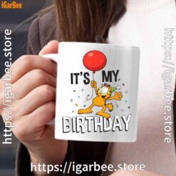 1 garfield its my birthday confetti celebration white mug 15oz