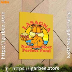 1 garfield lasagna natures most perfect food yellow canvas
