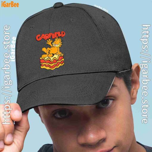 1 garfield lasagna slice pose men black hat