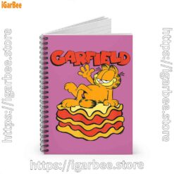 1 garfield lasagna slice pose pink notebook