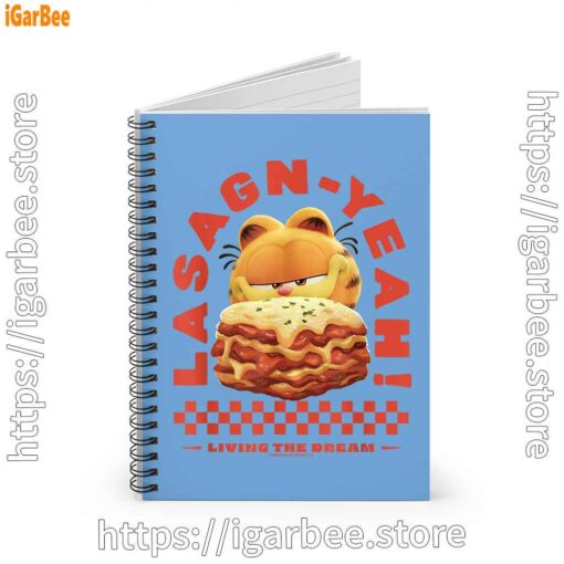 1 garfield lasagna yeah blue notebook