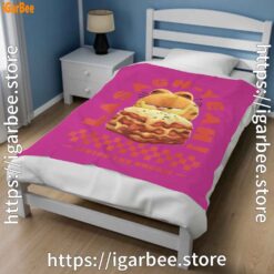 1 garfield lasagna yeah pink blanket