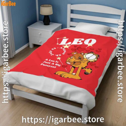 1 garfield leo red blanket