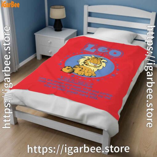 1 garfield leo zodiac sign horoscope humor red blanket