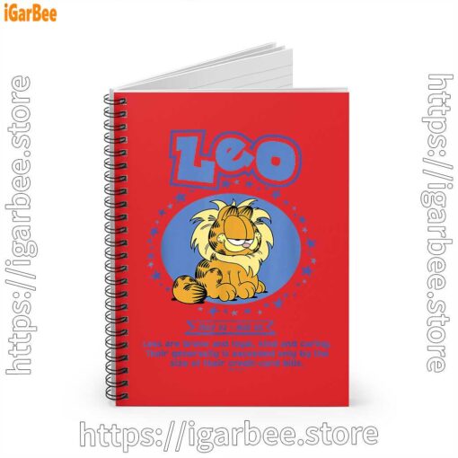 1 garfield leo zodiac sign horoscope humor red notebook