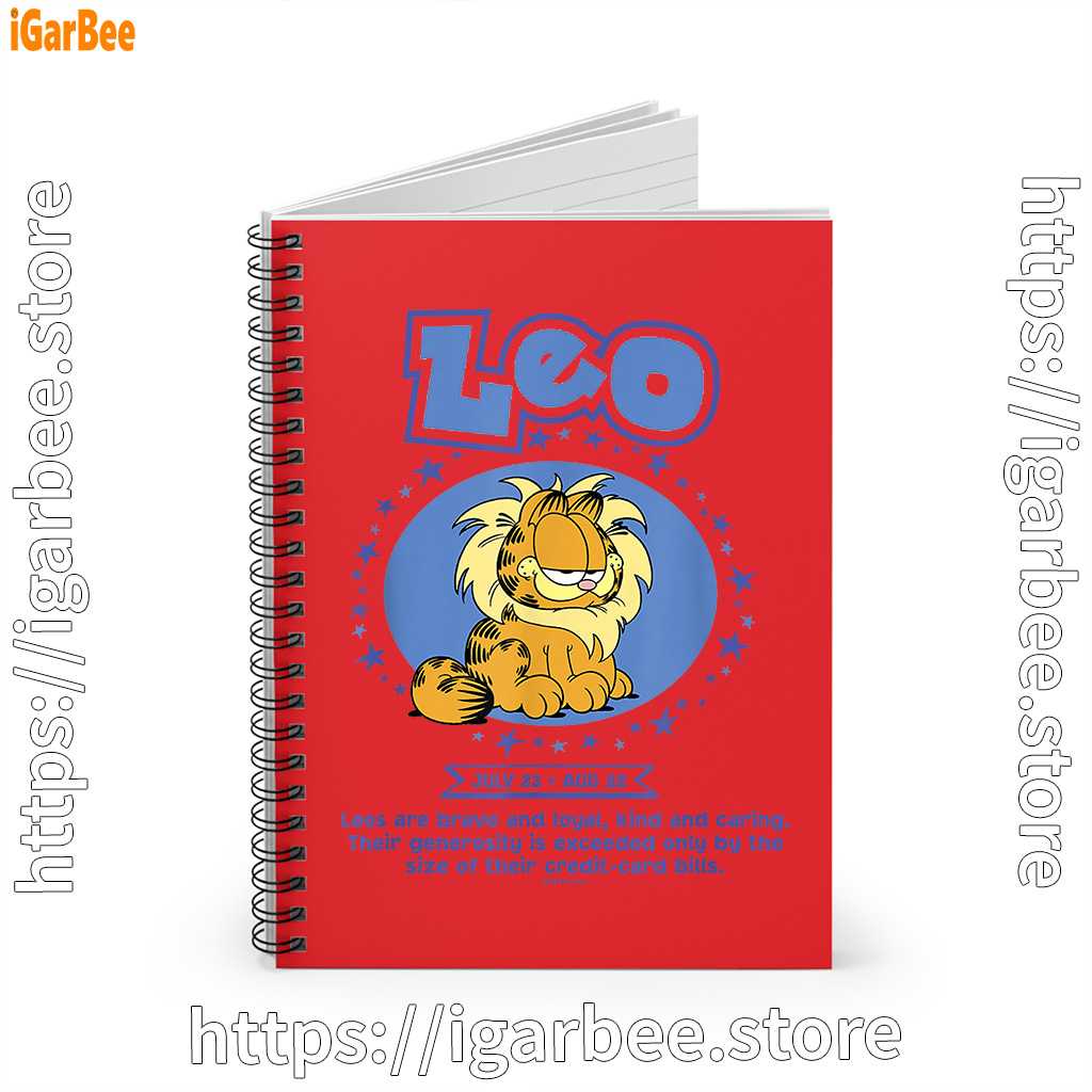 garfield leo zodiac sign horoscope humor red notebook garfield leo zodiac sign horoscope humor red notebook