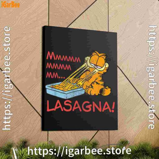 1 garfield mmm lasagna is life black canvas