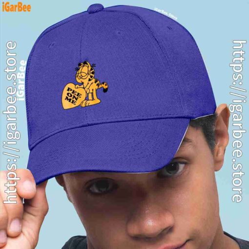 1 garfield pee on me blue hat
