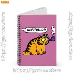 1 garfield pipe pink notebook