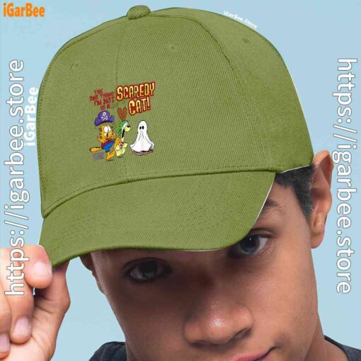 1 garfield scaredy cat halloween green hat