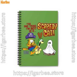 1 garfield scaredy cat halloween green notebook
