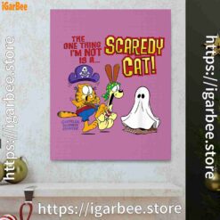 1 garfield scaredy cat halloween pink canvas