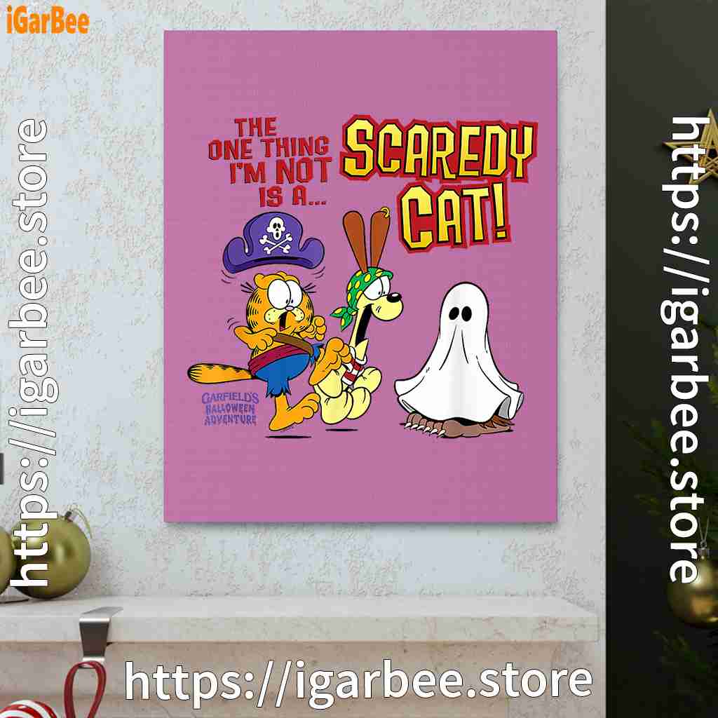 garfield scaredy cat halloween pink canvas garfield scaredy cat halloween pink canvas