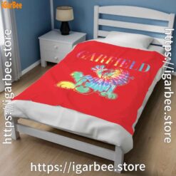 1 garfield tie dye red blanket
