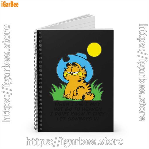 1 garfield when die black notebook