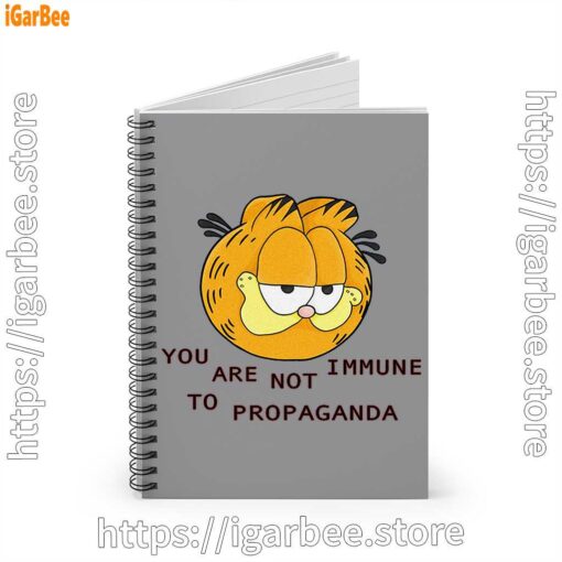 1 garfield you are not immune to propaganda brown notebook