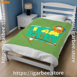 1 gay garfield green blanket