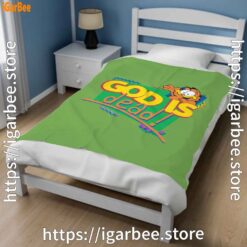 1 god is dead garfield green blanket