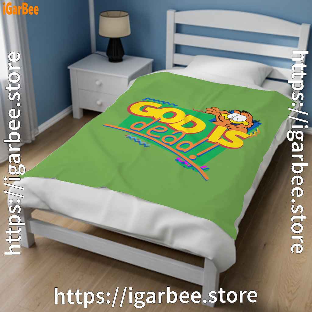 god is dead garfield green blanket god is dead garfield green blanket