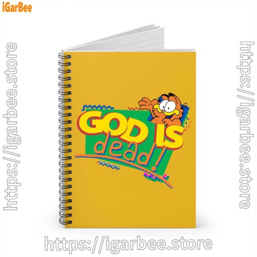 1 god is dead garfield yellow notebook