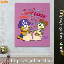 1 halloween garfield eat candy it’s lifestyle pink canvas