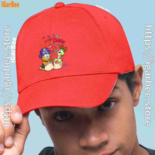 1 halloween garfield eat candy it’s lifestyle red hat