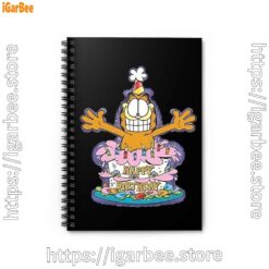 1 happy birthday garfield cat in town black notebook