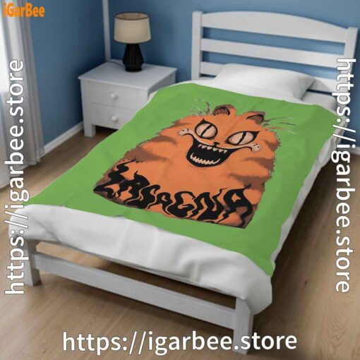 1 hausu garfield green blanket