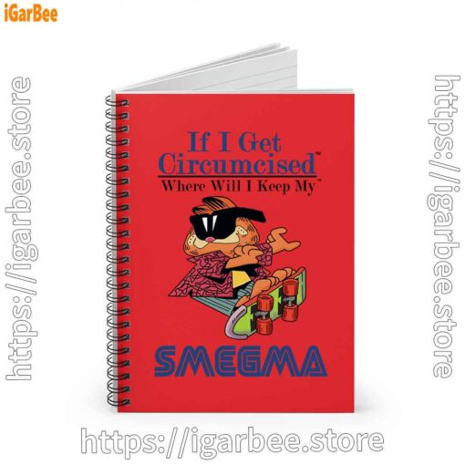 1 if i get circumcised garfield red notebook