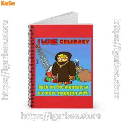 1 love celibacy garfield red notebook