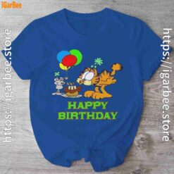 1 on your birthday garfield blue shirt