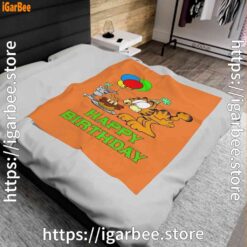 1 on your birthday garfield orange blanket