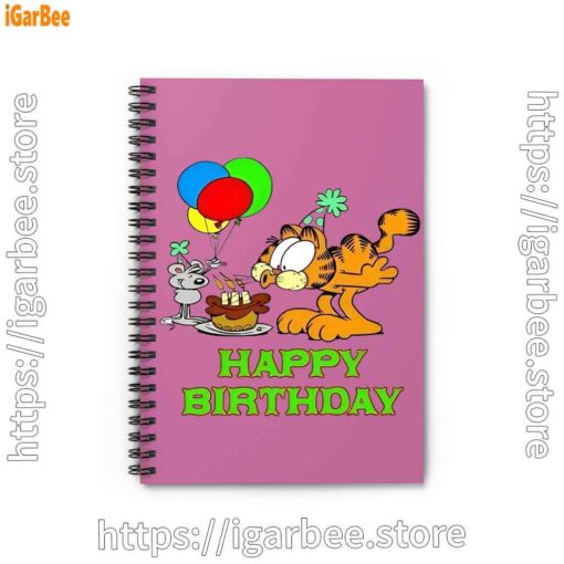 1 on your birthday garfield pink notebook