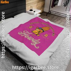1 round these parts we love garfield cowboy pink blanket