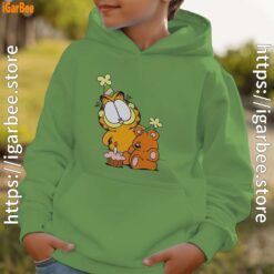 10 happy birthday garfield with small cake green hoodie for boys