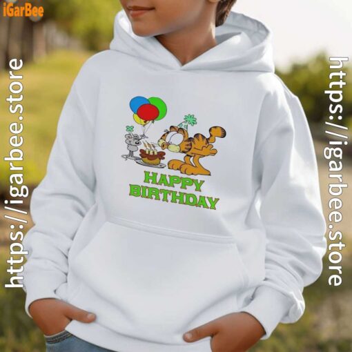 10 on your birthday garfield white hoodie for boy kids
