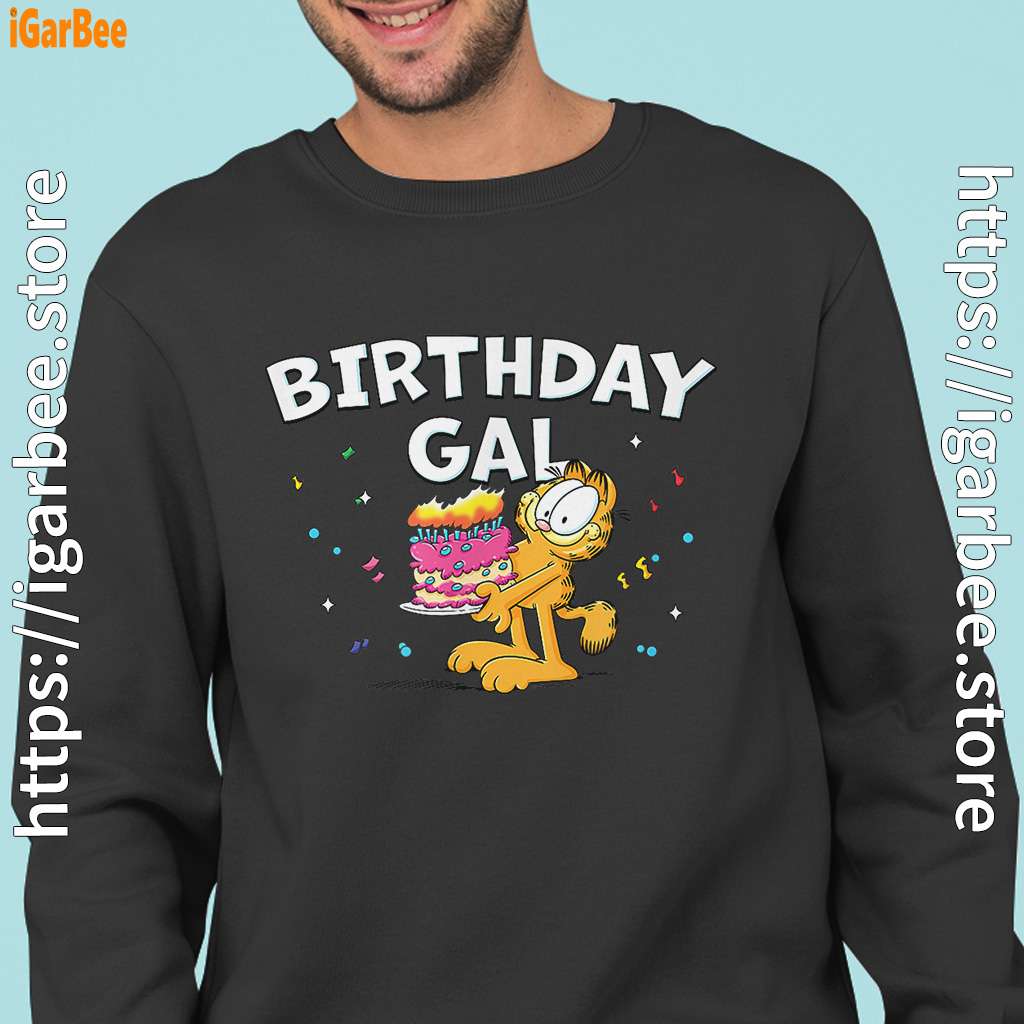 garfield birthday elebrating big chest black sweatshirt for men garfield birthday elebrating big chest black sweatshirt for men