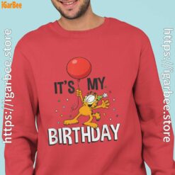 11 garfield its my birthday confetti celebration red sweatshirts for man