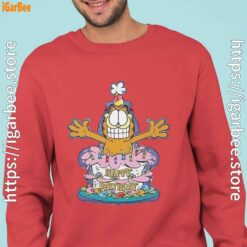 11 happy birthday garfield cat in town red sweatshirts for man