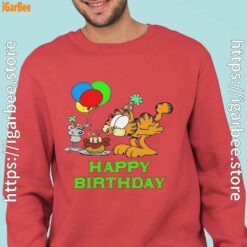 11 on your birthday garfield red sweatshirts for man