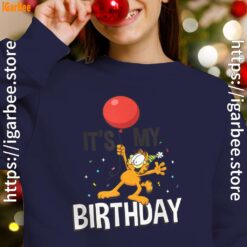 12 garfield its my birthday confetti celebration navy sweatshirts for girl