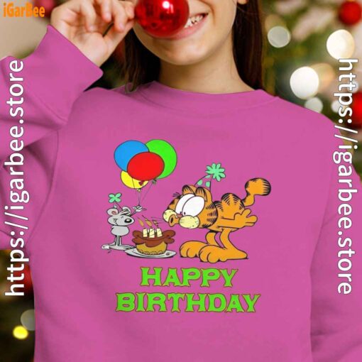 12 on your birthday garfield girl pink sweatshirt